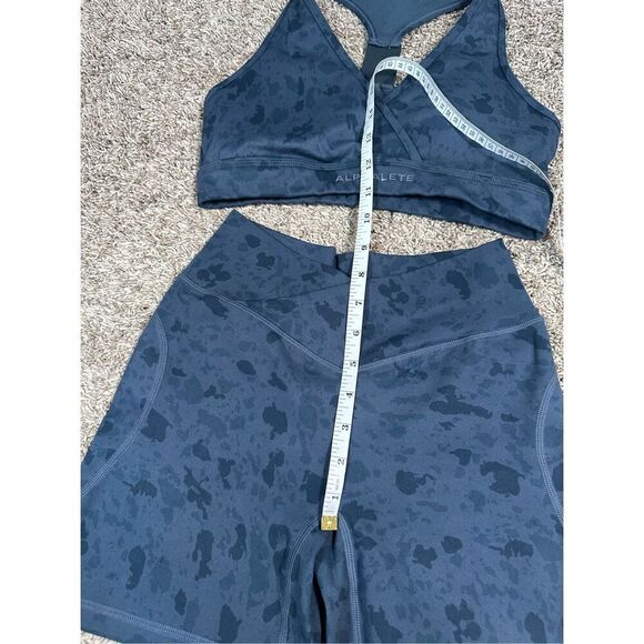 Alphalete Blue Pebble Print Surface Wrap Bra / Core Stride Short 5" Set Size S - Picture 13 of 14
